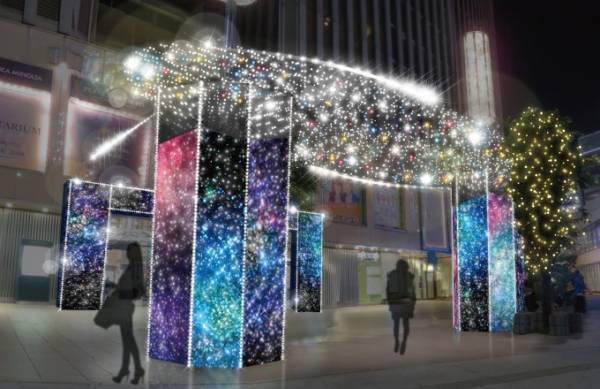 「有楽町マリオン イルミネーション」プラネタリウム開業にあわせ、過去最多約10万球が壮麗な星空を描く