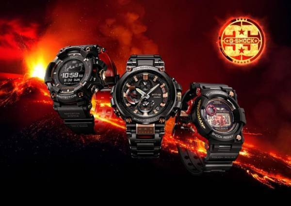 G-SHOCKから”マグマの海”を表現したウオッチ - ブラックベースにレッド×ゴールドの配色