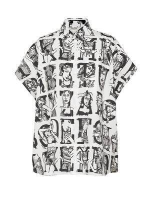 ミュウミュウの新作「ミュウミュウ タイプ」モノクロアルファベットのシャツやフーディなど