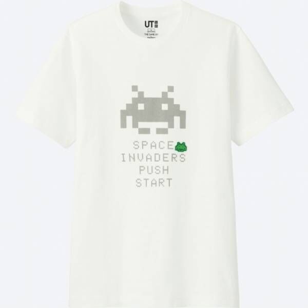 ユニクロ「UT」×インベーダーゲームのTシャツ、8ビットドットのインベーダー刺繍など
