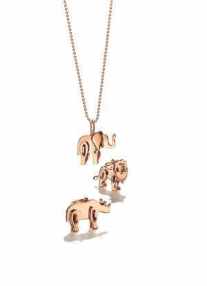 ティファニー“ゾウ・サイ・ライオン”をモチーフにした新チャーム、ローズゴールド輝く立体的な仕上がり