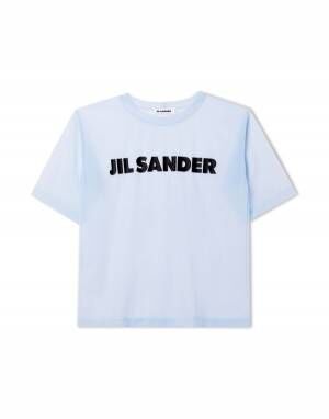 ジル・サンダーの限定ユニセックスTシャツ - 爽やかなシースルー素材にロゴプリント