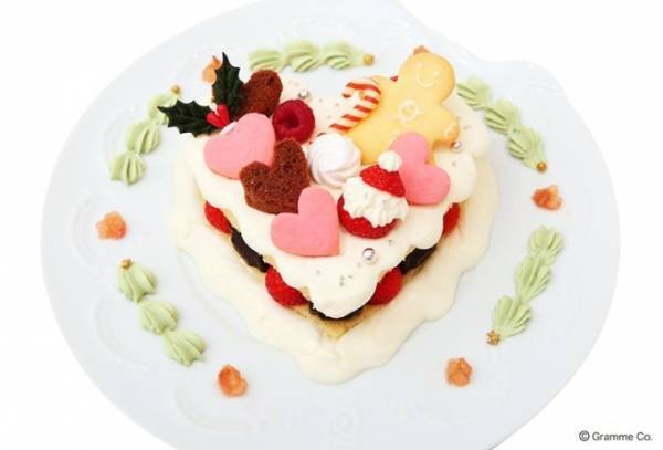 Q-pot CAFE.からハート尽くしのクリスマスケーキ、苺のサンタ＆ジャーマンクッキーも登場