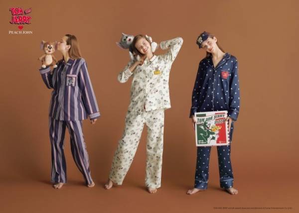 ピーチ・ジョン×『トムとジェリー』のパジャマ、ドットに隠れるジェリーやヴィンテージ風グラフィック柄
