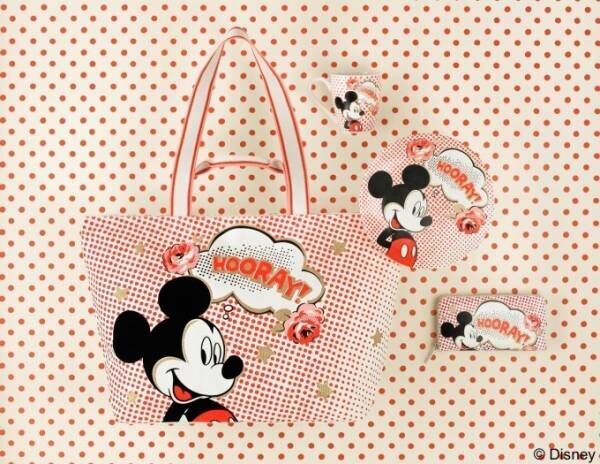 キャス キッドソン、ディズニー“ミッキーマウス”コレクション発売 - ローズ柄のミッキーのバッグ