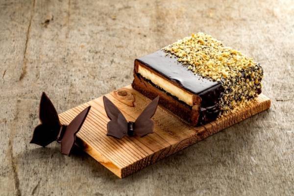 デンマーク発「サマーバード オーガニック」のクリスマス、水面で戯れる“蝶”を表現した濃厚チョコケーキ