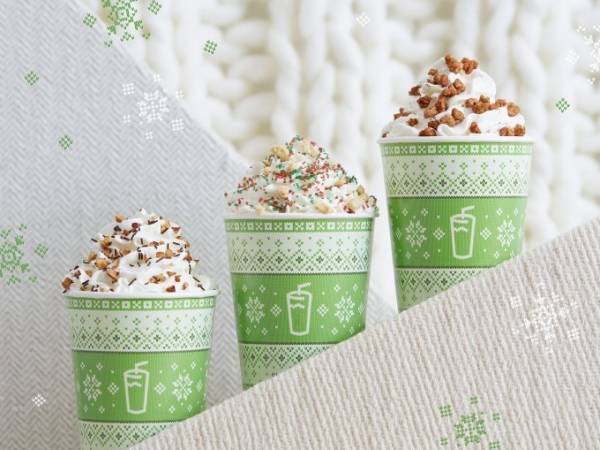 シェイクシャックのクリスマス限定シェイク、イエローケーキ＆クリームチーズ入り