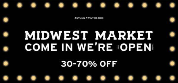 ミッドウエスト 18冬の「マーケット」人気ブランドのサンプルやデッドストックが最大70%オフ
