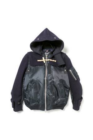 sacai×グローバーオール - ダッフルコート＆ダウン、ジャケット＆MA-1のハイブリッド