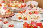 「恋するいちごのデザートブッフェ」青山で開催、ハート型ショートケーキやいちご約30個の贅沢タルト