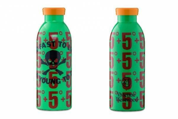 ヴィヴィアン・ウエストウッドから“スカルプリント”鮮やかグリーンのステンレススチールボトル