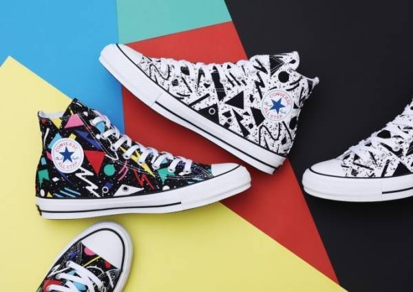 コンバースの新ハイカットスニーカー、レトロな幾何学模様を配した「オールスター 100」