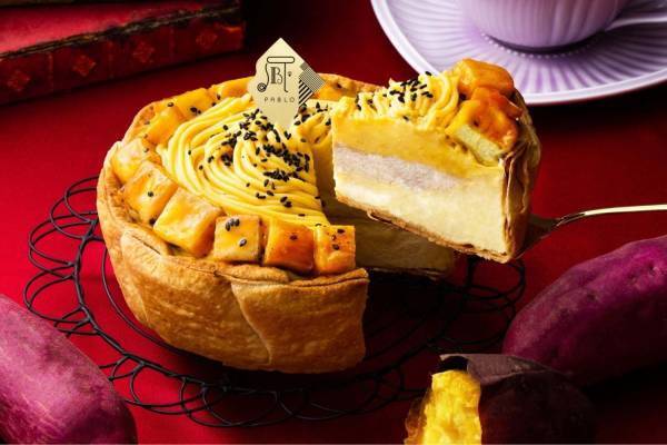 パブロの秋限定「安納芋とアールグレイのチーズタルト」大学芋をたっぷり飾って