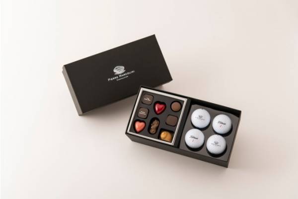 ピエール マルコリーニ“ゴルフボールセット”の父の日限定ショコラ - 真っ赤なハートチョコ入り