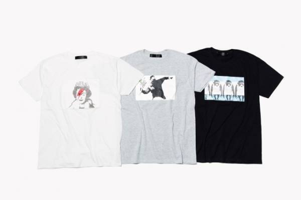覆面芸術家・バンクシーのグラフィティアートをプリントした限定Tシャツ＆スウェット