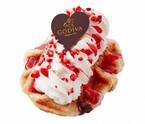 ゴディバ、バレンタイン限定“サクふわ”ショコラワッフル＆苺×チョコソフトクリーム