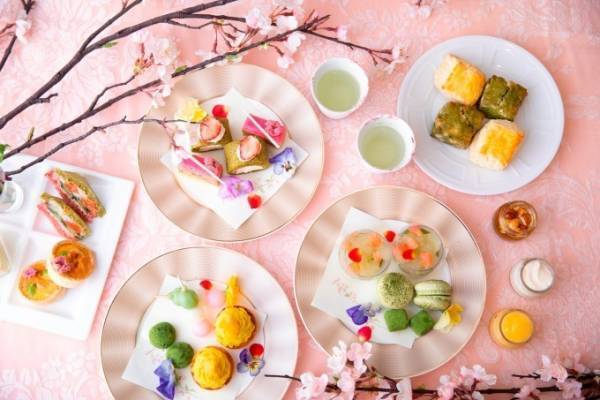 大宮璃宮の「桜と抹茶のアフタヌーンティー」桜咲く庭園を眺めながら楽しむ和スイーツ
