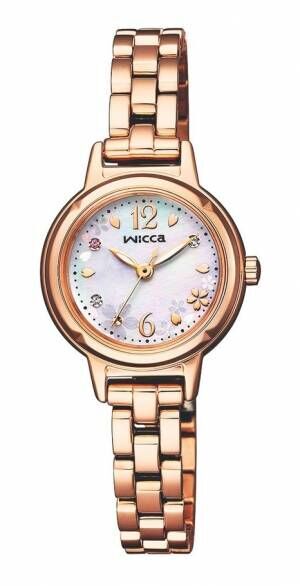 シチズン「ウィッカ」桜の花びらが舞うピンクゴールドの20周年記念腕時計