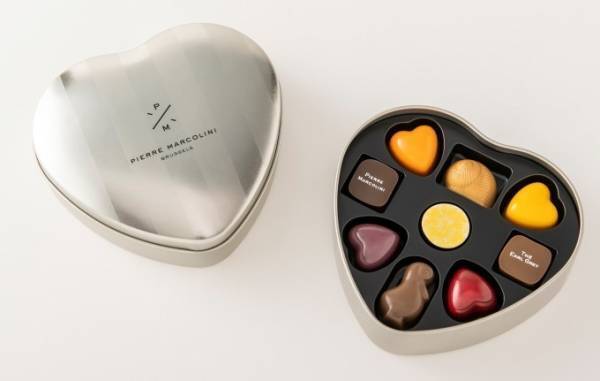 ピエール マルコリーニのホワイトデー - ユズとマンダリン香る新作チョコ、ハート型のシルバー缶入り
