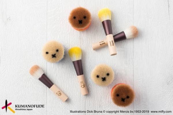 ミッフィーの熊野筆メイクブラシ「ミッフィークマノフデ」毛先にミッフィーの顔