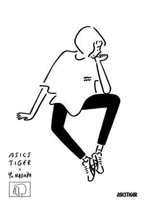 アシックスタイガー×長場雄の限定スニーカー&Tシャツ、渋谷店1周年記念で