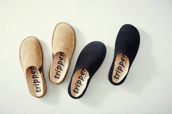 フィルメランジェ、トリッペンの別注シューズ「ハーフ イェン」スエード使ったスリップオン