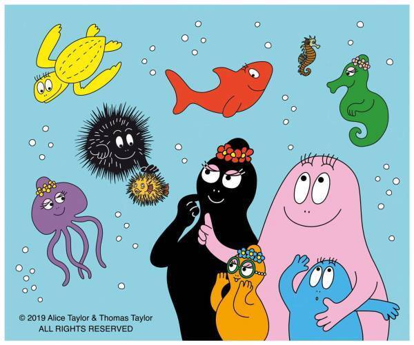 新江ノ島水族館×バーバパパ、館内各所にファミリー登場 - 限定グッズも