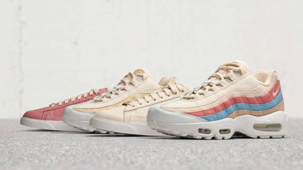 ナイキのウィメンズシューズコレクション、淡いピンクやベージュの「エア マックス 95」など