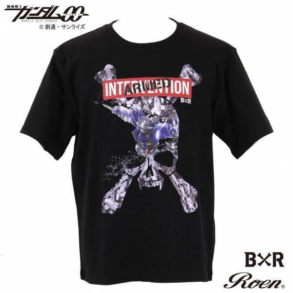 ロエン×バンダイ「B×R」アニメ『機動戦士ガンダム00』Tシャツ、ガンダムエクシアがスカルを切り裂く