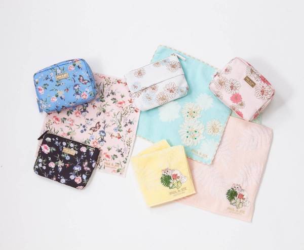 ポール & ジョー アクセソワ、ネコのパステルカラーハンカチ＆花柄ポーチ発売