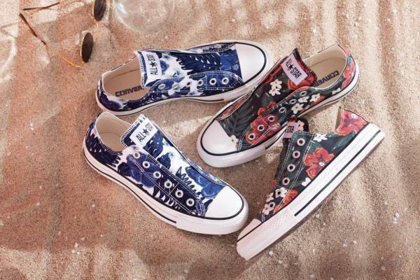 コンバース“アロハシャツ”がモチーフ、ハイビスカス柄のレディースシューズ登場