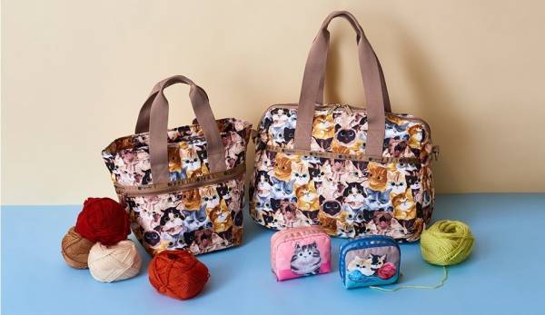 レスポートサックの猫プリントシリーズ「キャットカフェ」登場、全28型のバッグ＆ポーチ