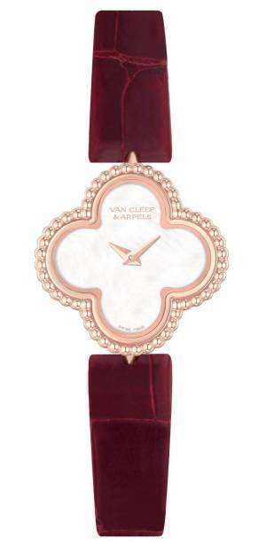 ヴァン クリーフ＆アーペル「スウィート アルハンブラ」新作腕時計、交換可能なレザーストラップも