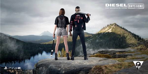 ディーゼル×PS4新作ゲーム「デイズ・ゴーン」パッチ&スタッズ施した黒デニムアウターやロゴTなど