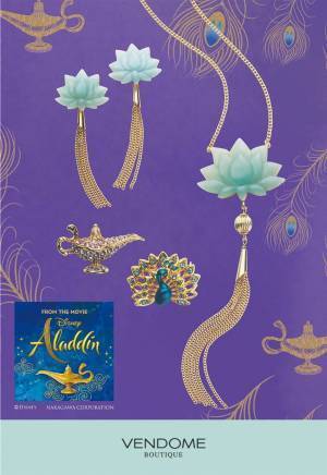 ディズニー実写版映画『アラジン』神秘的な“蓮やランプ”のアクセサリー、ヴァンドームブティックより