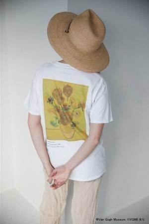 ジャーナルスタンダード“ゴッホの絵画”デザインTシャツ、名作『ひまわり』などをバックにプリント