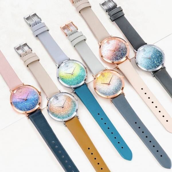 アレットブランの腕時計「ムーンフラワー」に新色、“キラキラ”スワロフスキーのグラデカラー