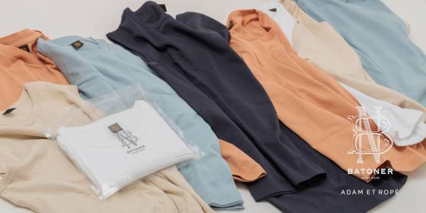 アダム エ ロペ×山形ニットブランドの型崩れしにくいTシャツ、フレッシュオレンジなどの別注色