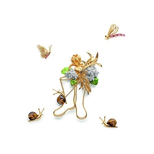 ショーメ「庭園」モチーフジュエリー“長靴”や“じょうろ”のブローチ、ミツバチリングも