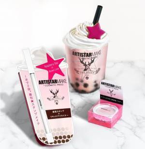 資生堂×人気タピオカ店「ジ アレイ」の限定コスメ、星型スタンプとリキッドアイライナーが一本に