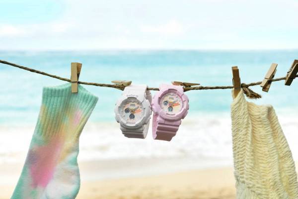 BABY-G“タイダイ柄”の新作腕時計、パステルカラーのグラデーションを配した文字盤