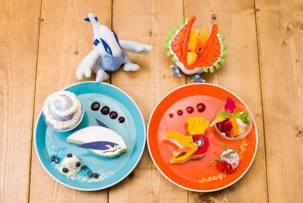 ポケモンカフェ「金・銀」伝説のポケモン“ルギア”と“ホウオウ”のデザートプレート