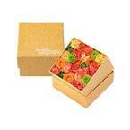 ニコライ バーグマン夏限定フラワーボックス、オレンジ×グリーンの花々をドット柄ボックスに詰めて
