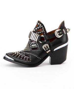 ジェフリーキャンベル「ハーネス付きウェスタンブーツ」輝くシルバースタッズ＆トゥキャップ