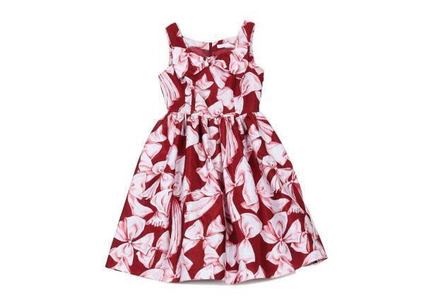 ミルク「ローブ・ド・リボン」ワンピース、ブランドロゴ入りリボンを散りばめて