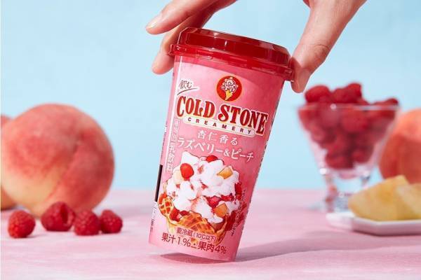 “飲むコールドストーン”第3弾、スイーツドリンク「杏仁香るラズベリー&ピーチ」全国ローソンで発売
