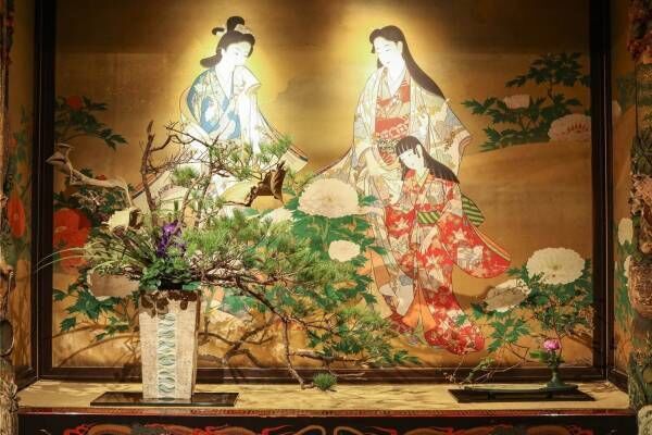 展覧会「いけばな×百段階段2019」ホテル雅叙園東京で - 日本画×生け花の饗宴、45流派が出展