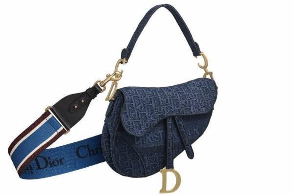 ディオール「サドル」バッグ新作、デニム刺繍の“ディオール オブリーク”