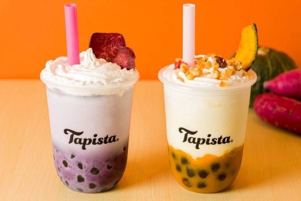タピオカドリンク専門店タピスタの限定メニュー「パフェラッテ」サツマイモ＆カボチャの濃厚秋フレーバー