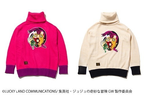 glamb×「ジョジョの奇妙な冒険 黄金の風」、ブチャラティ柄ジャージやドッピオ“カエル電話”ニット